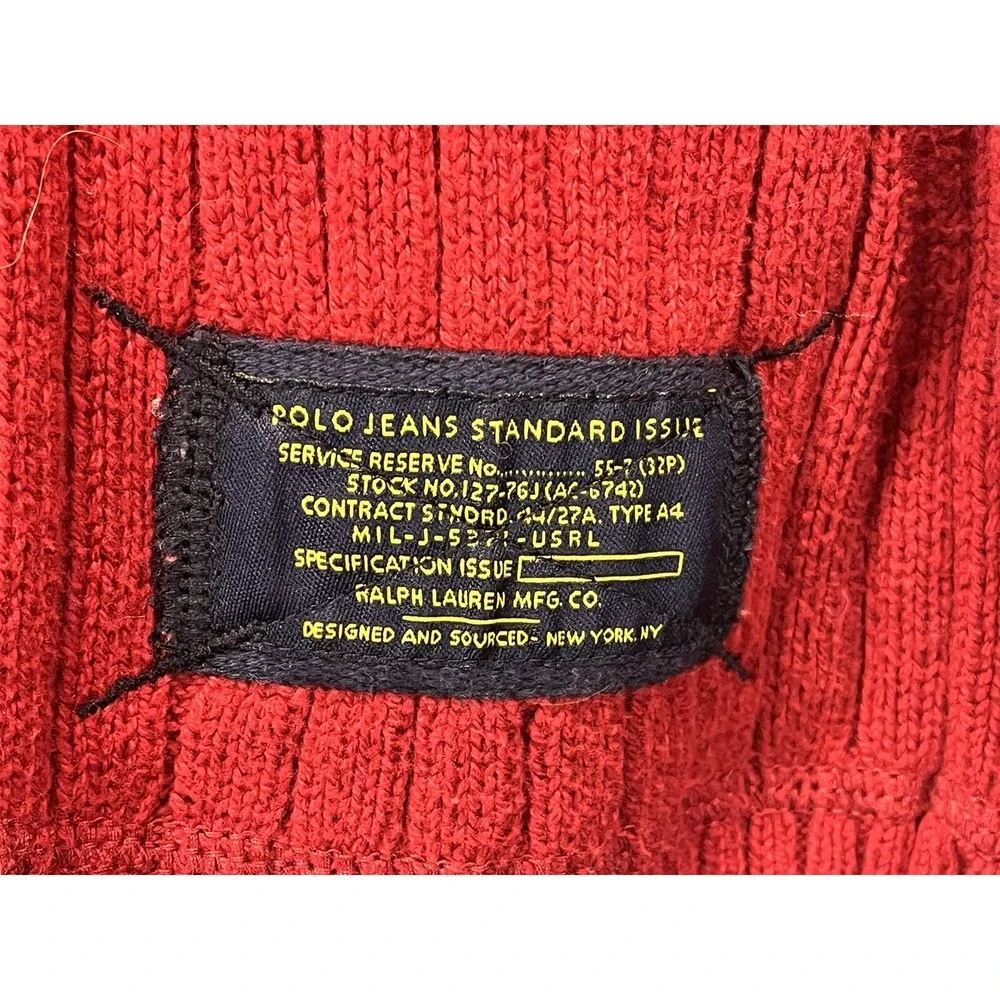 Vintage Polo Jeans Company Ribbed Sweater Sz XLarge GUC 90's Red Mens Y2K Knit